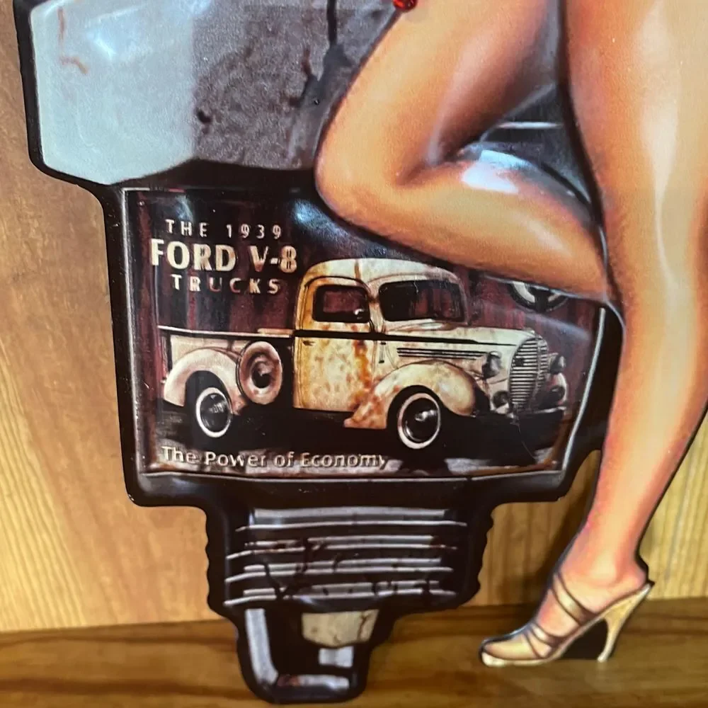 Nostalgic‎ Garage ManCave Pin up Spark Plug 1939 Ford Truck Thermometer